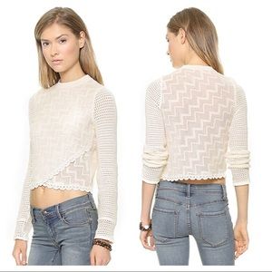 Free People Antoinette Mixed Knit Sweater Small